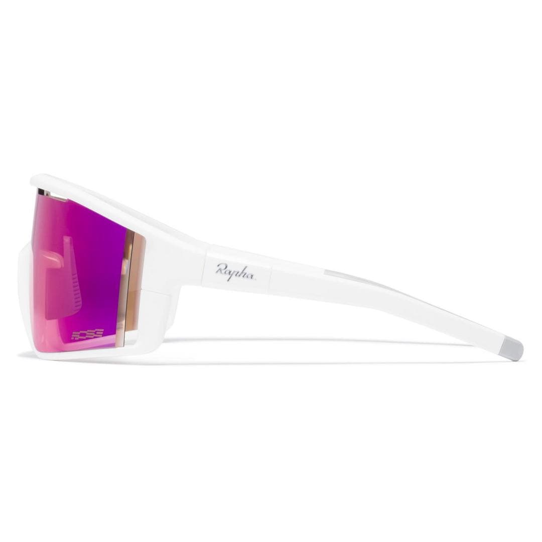 RAPHA PRO TEAM FULL FRAME GLASSES - White/Pink Blue Lens Default Velodrom Barcelona 