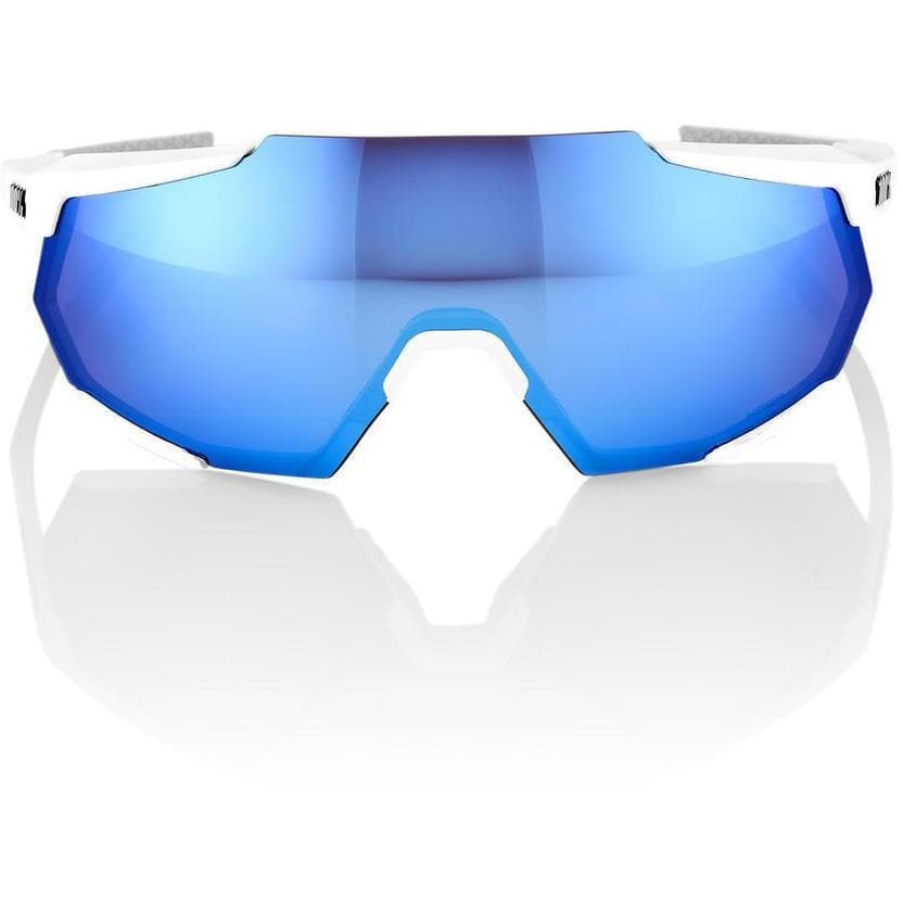 RIDE 100% Eyewear Racetrap Matte White HiPER Blue Multilayer Mirror Lens Default 100% 