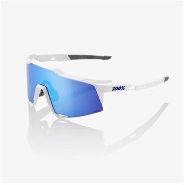 RIDE 100% Eyewear Speedcraft SL Matte White/Metallic Blue HiPER® Blue Multilayer Mirror Lens Default 100% 