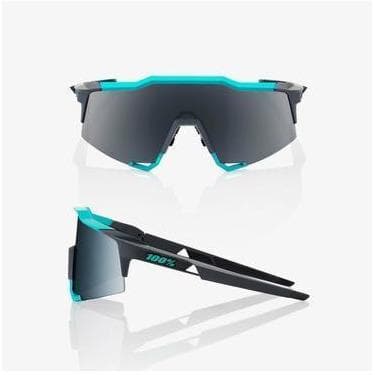 RIDE 100% Eyewear Speedcraft - Soft Tact Celeste Green/Cement Grey - Black Mirror Len Default 100% 