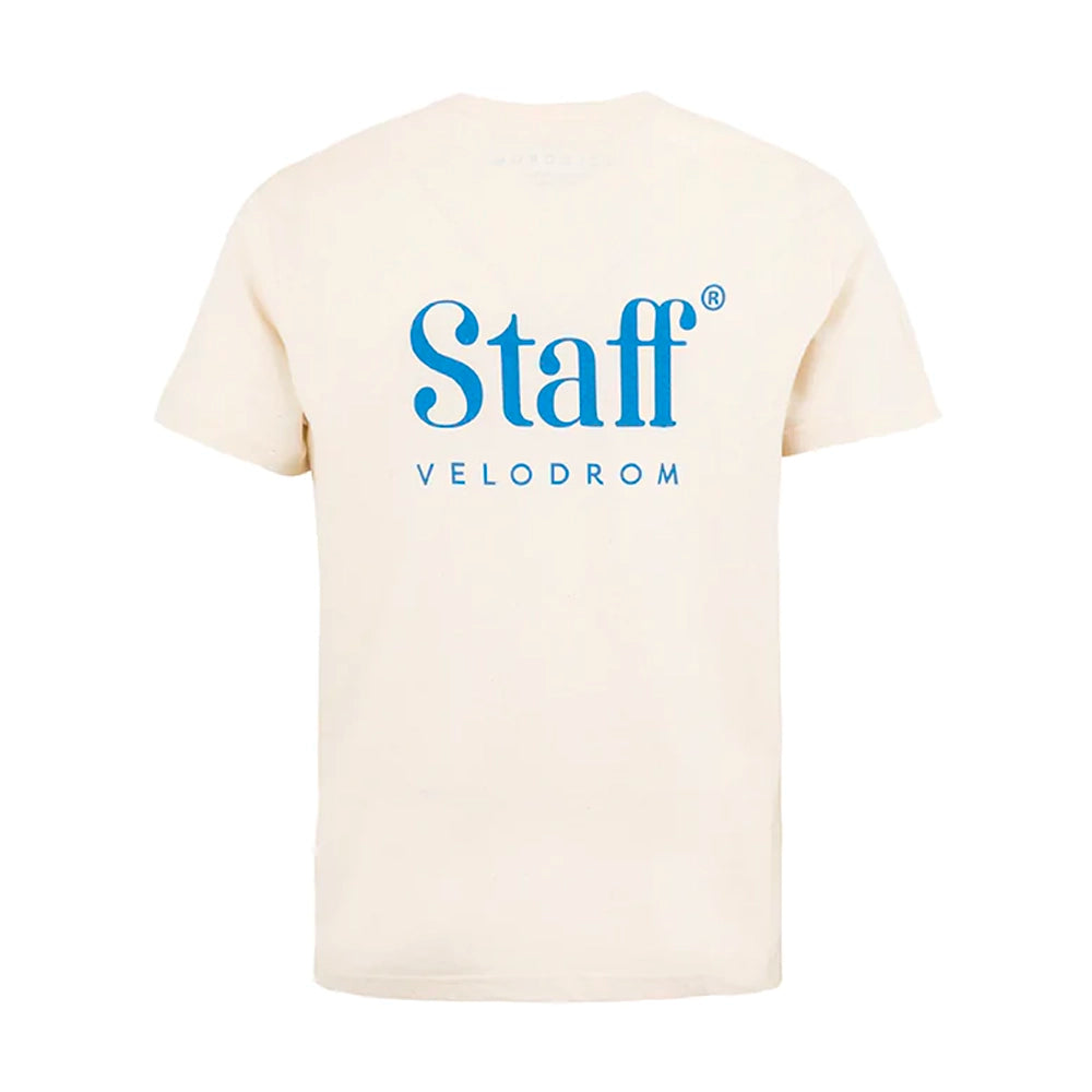 VELODROM Staff Tshirt - White/Electric Banana Blue