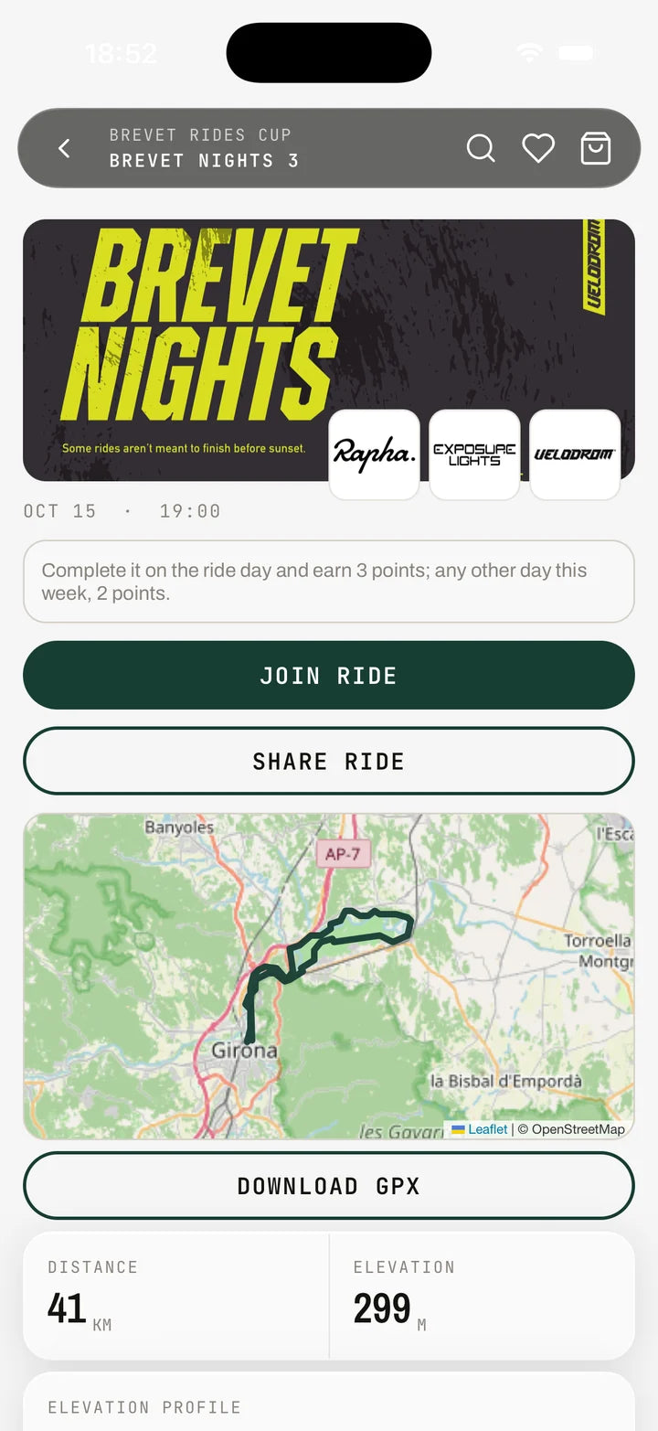 Rides — Velodrom app